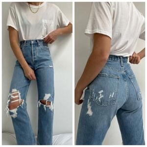 Agolde Blue Straight Leg Jeans